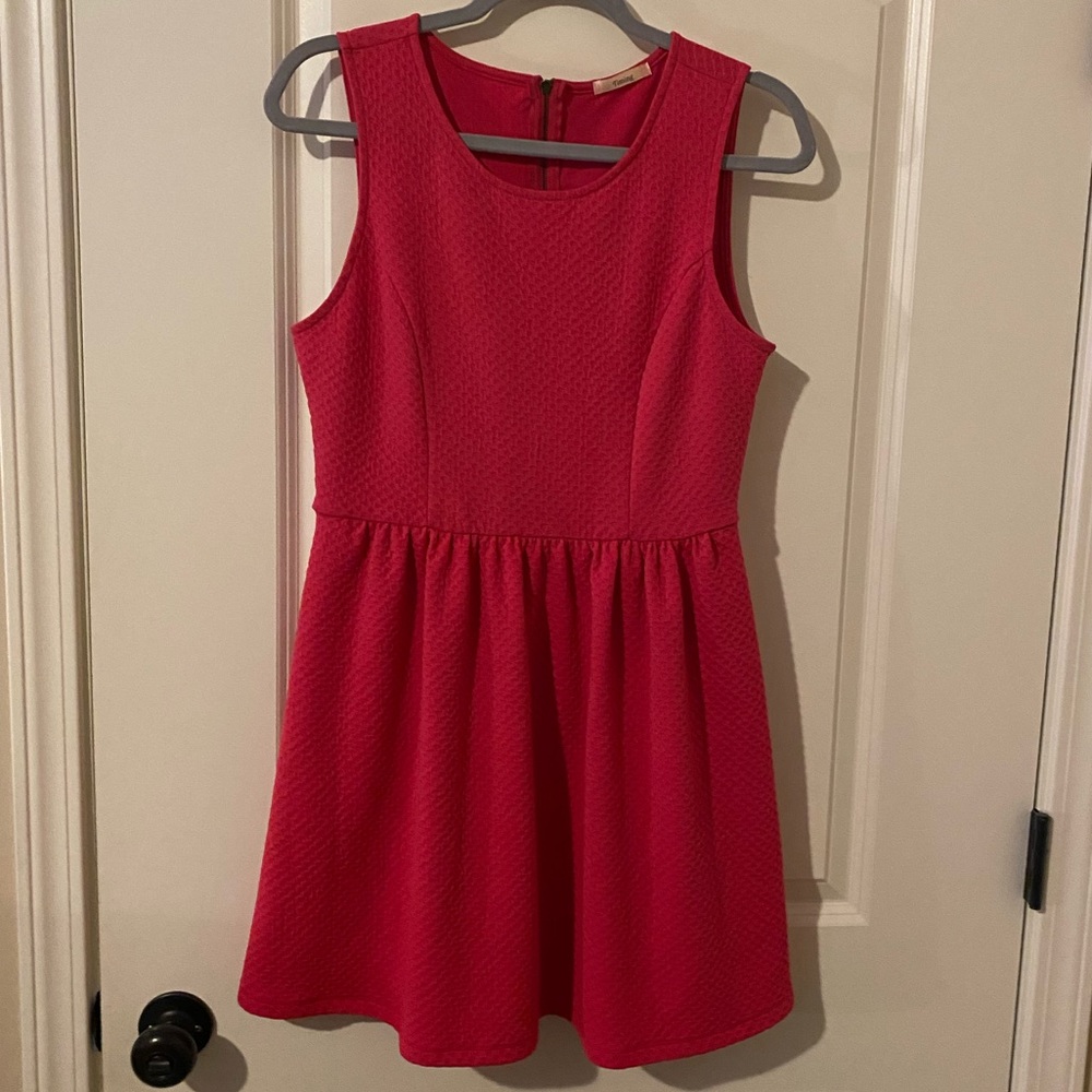 Hot Pink CUTE sleeveless dress, size large . Worn a few times.